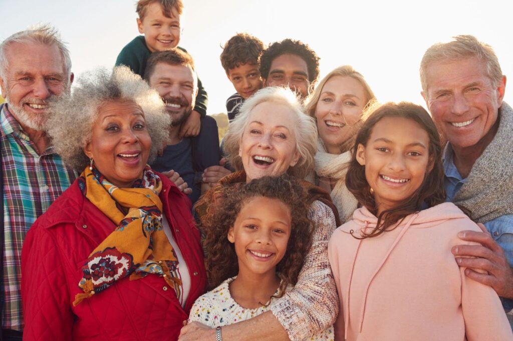 Group of diverse people smiling at the camera