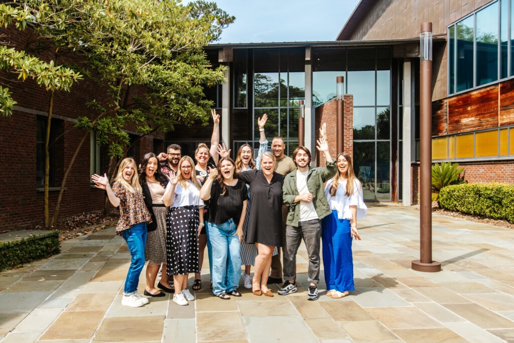 Team TRIO outside our new office at the Harbor Entrepreneur Center in Mount Pleasant.
