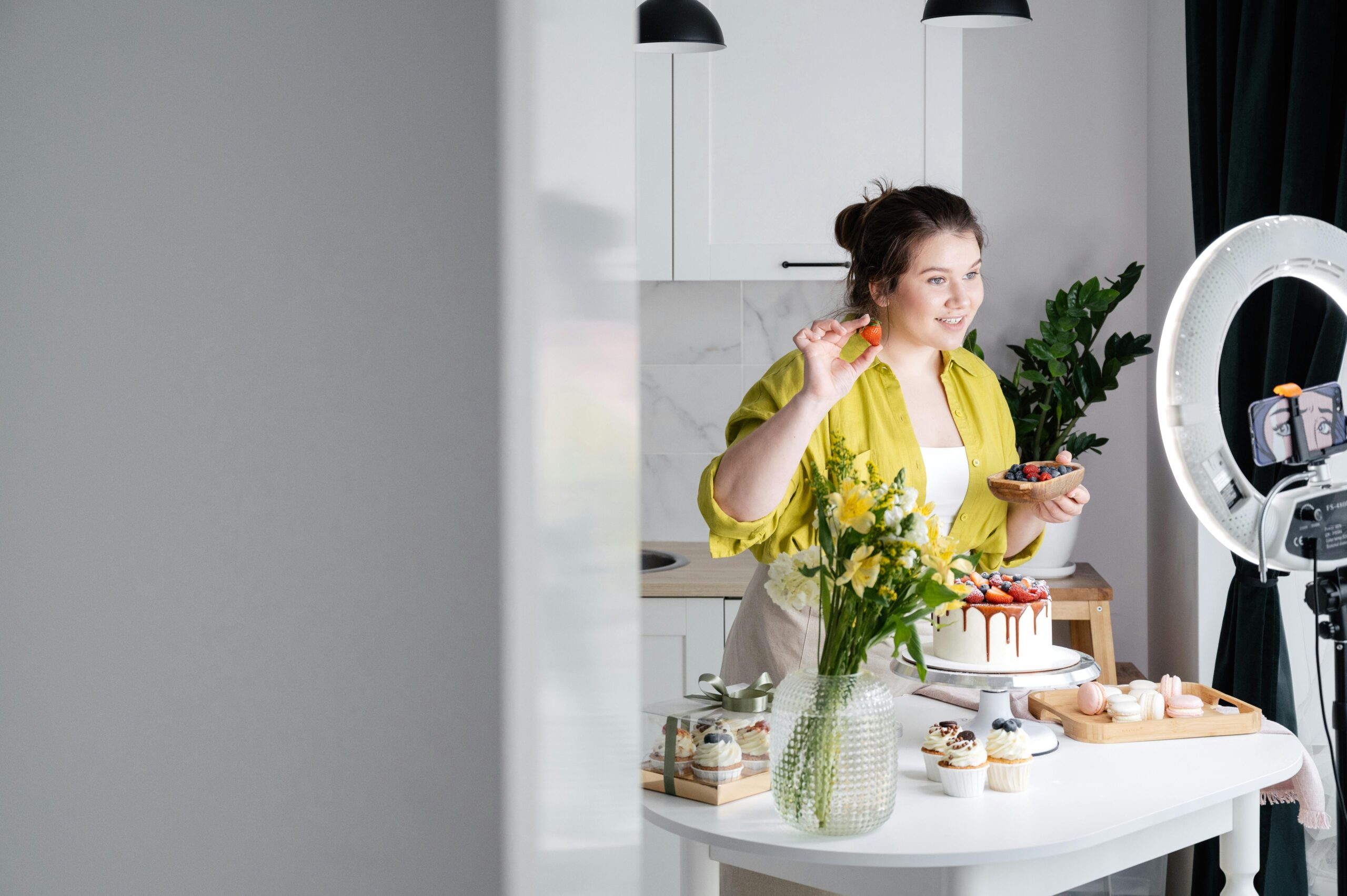 Customer taking a selfie with a branded product in natural light, representing user-generated content